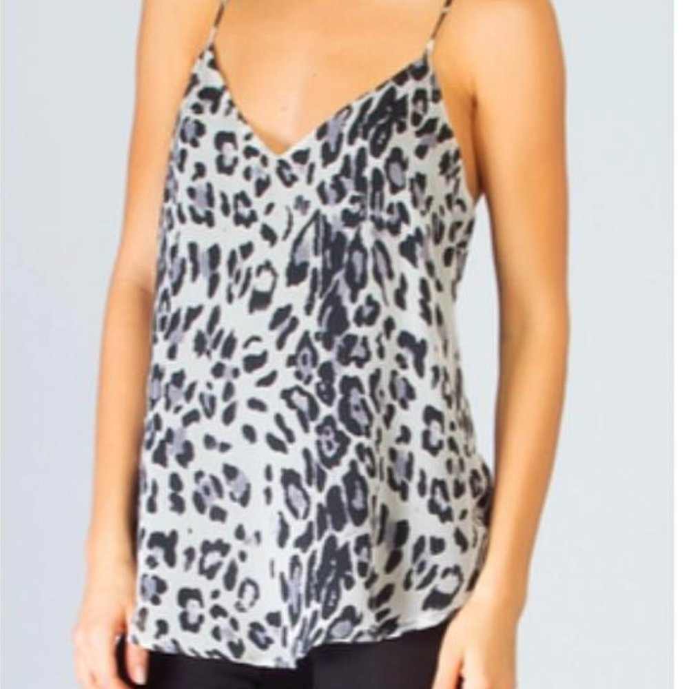 Leopard Print Lavender Brown Tank Top, Size XS